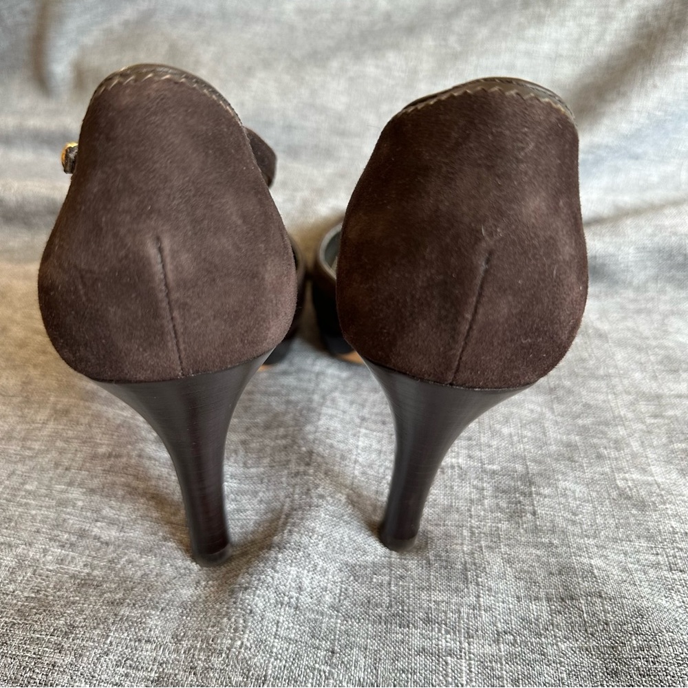 *Final Sale Price*  Ann Taylor brown suede heels platform pump - Picture 9 of 15